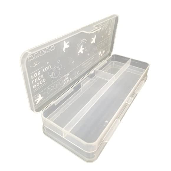 Estojo Escolar Transparente Multiuso com Divisorias