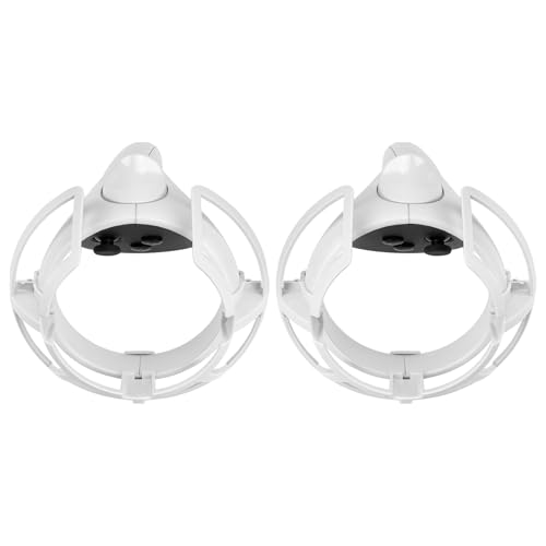 Image of Geekria Anti-Collision Protection Frame Cover Set Compatible with Meta Quest 2, Handle Bumper Guard Set, VR Handle Stand Anti-Drop Protector, VR Game Accessories (White)