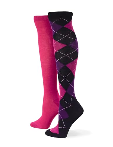 No Nonsense Women's 2 Pack Tube Tall Athletic Long Socks for Uniform Knee High Stockings