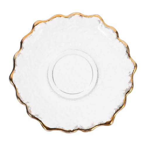 VALICLUD Piattini di Vetro Trasparente Sottobicchieri per Tazze da tè Cuscino per Tazze in Vetro da tè Design Forma di Fiore per Sala da Casa e Ristorante