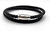 KAROO EARTH JEWELLERY Mens Leather Wrap Bracelet With Strong Stainless Steel Magnetic Clasp - Genuine Leather | 5mm Braided Double Wrap Men's Premium Bracelet (Black, 23cm (Large Wrist)) #5