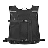 Laufweste für Damen und Herren, Verstellbare Brustgurte, Reflektierender Trinkrucksack, Trinkweste Laufen mit 500ml Wasserflasche & Handytasche für Laufen, Marathon, Wandern, Radfahren, Joggen
