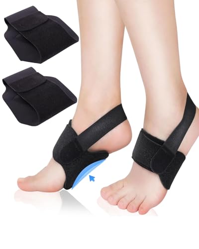 CULEB 1 Par Soportes de Arco para Fascitis,Soporte de Arco Ajustable con Silicona Integrada,para Pies Planos,Arcos Altos,Fascitis Plantar,Mujeres y Hombres