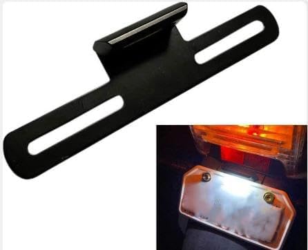 Biqing 1 pièce Support de plaque d'immatriculation de moto en aluminium avec éclairage LED pour plaque d'immatriculation Support universel pour plaque...