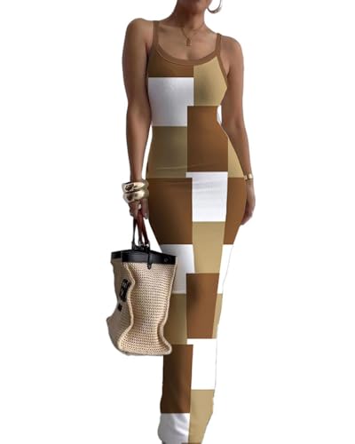 Image of Nimsruc Women Summer Long Dress Casual Slip Sexy Slim Sleeveless Bodycon Maxi Dresses for Women 2024