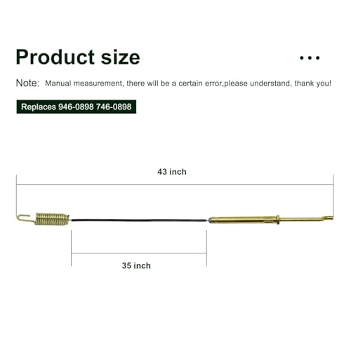 Câble de souffleuse à neige compatible Craftsman et Ryobi Yard Machines