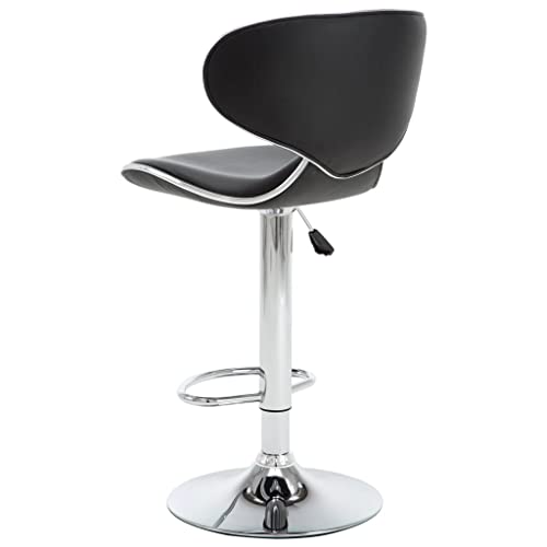 Tabouret de bar noir réglable par vérin à gaz pour îlot central - 8