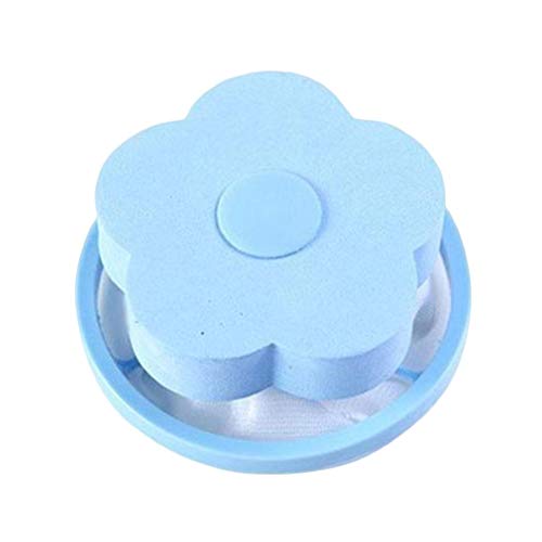 Queenaal Plum-shaped Floating Washing Machine Hair Removal Cleaning Mesh Filter Bag - blue