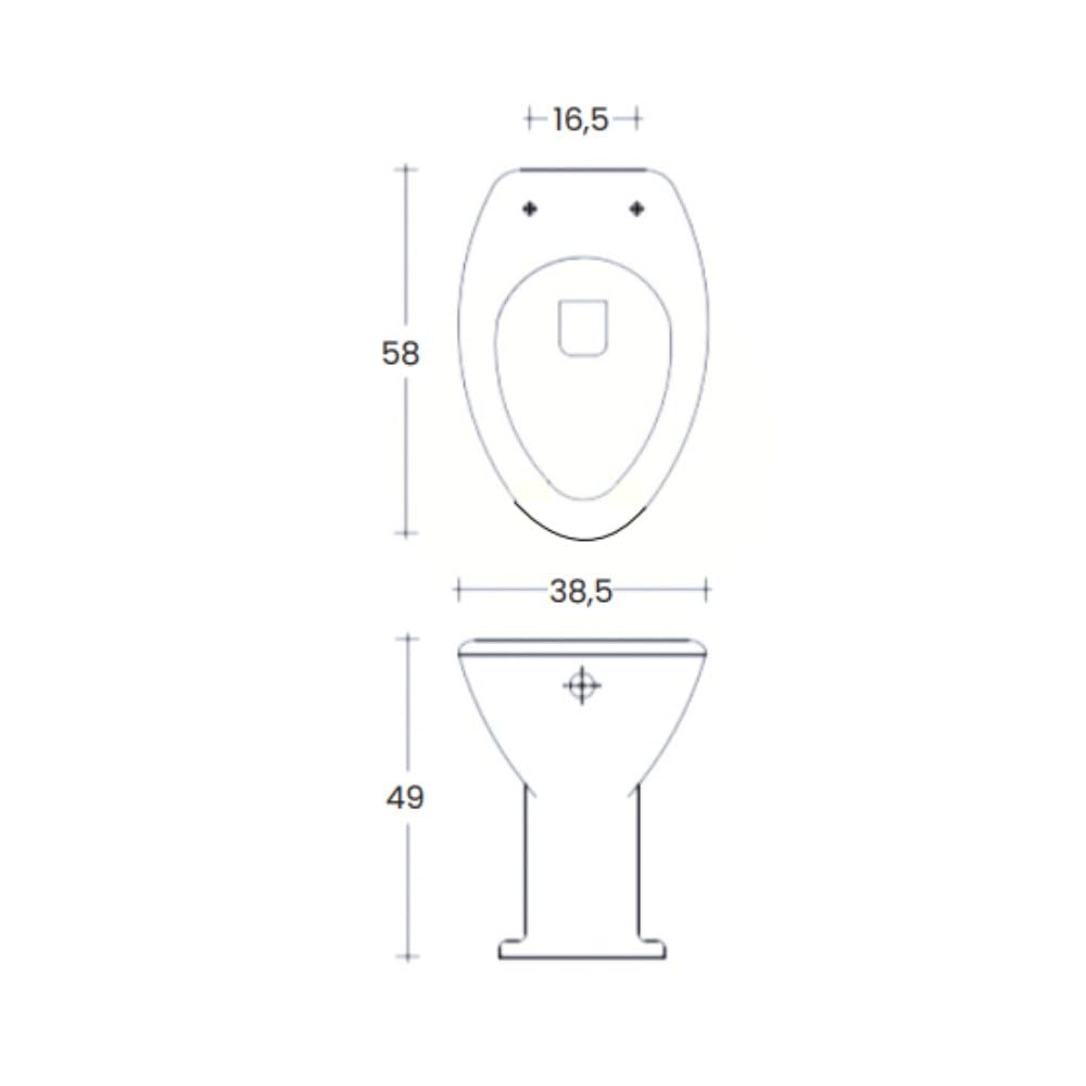 Inodoro blanco elevado sin asiento para personas mayores – Comodidad y accesibilidad