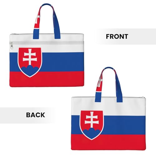 Flag Of Slovakia Canvas Document Bag Briefcase For Professionals And Executives3
