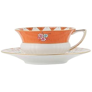 Wedgwood Wonderlust Peony Diamond Teacup & Saucer Set
