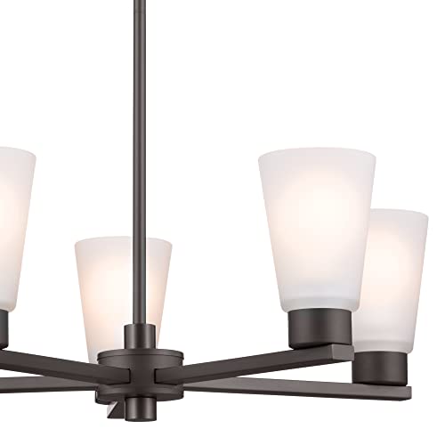 Kichler Stamos 5-Light Chandelier, Modern Ceiling Light Fixture for Living Room, Dining Room, Bedroom, or Foyer, In Olde Bronze®, (24" W x 15") by Kichler - Image 3