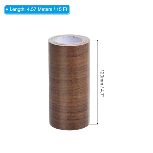 Image of PATIKIL Wood Grain Repair Tape 4.7 inch X15', Self Adhesive Realistic Textured Repair Tape Patch for Floor Door Table Cabinets Desk, Dark Brown Oak