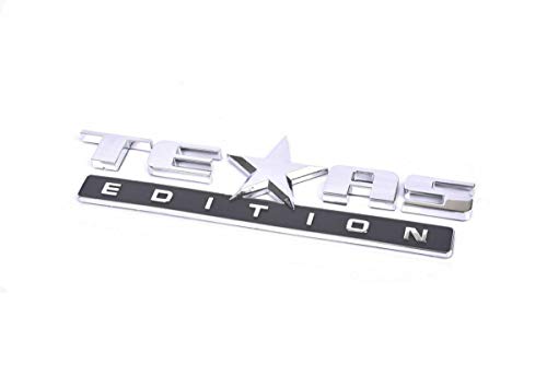 Image of (THREE) TEXAS EDITION EMBLEM REPLACEMENT FOR CHEVY SILVERADO GMC SIERRA TRUCK UNIVERSAL DECAL (Chrome)