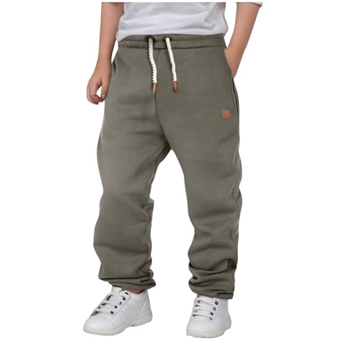 Teen Boys Baggy Sweatpants Drawstin Casual Elastic High Waist Straight Solid Pants Joggers Daily Trousers Pockets