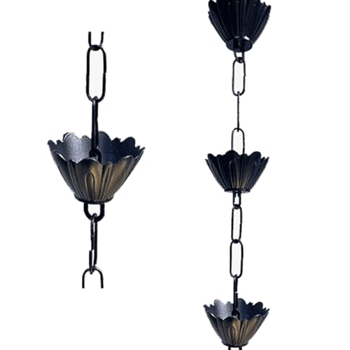 Vllentin Catena della Pioggia,Catene Antipioggia per Grondaie,Catene da Pioggia per pluviali,Catena Antipioggia Sospesa,drenaggio Efficace,per Essere Appesa A Tettoie,Patii,Portici E Piante