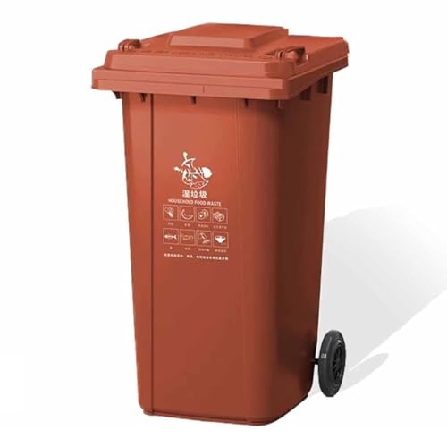 100L Outdoor Garbage Can with Lid & Wheels, Heavy-Duty Trash Bin for Home & Commercial Use, Easy Mobility with Rubber Wheels, Hygienic Waste Management Solution