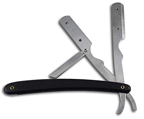Image of Barber Straight Black Razor Professional Manual Razor Beard Line neck line shaping