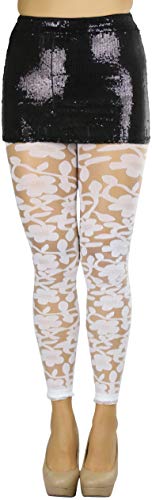 Image of ToBeInStyle Women's Sheer Floral Lace Full Length Leggings