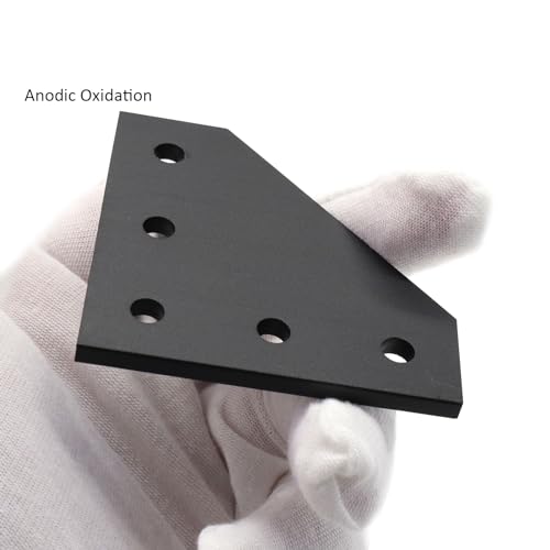 Image of 8 Sets 2020 Aluminum Extrusion T Slot Corner Bracket 20 Series Extruded Hardware L Shape Joint Plate with Nut Bolt for 20 /20 20mm T V Slot Black Aluminum Profile Connector Accessories
