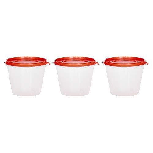 Image of Cutting EDGE Nesterware 1000ml Stackable Food Container (Set of 3, Red) | BPA-free plastic, stackable design, leak-proof, kitchen storage, pantry, fridge, meal prep, reusable, travel use