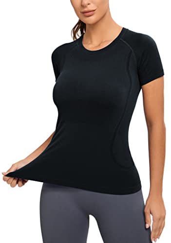 MathCat Workout Shirts for Women, Workout Tops for Women, Yoga Short Sleeve Shirts Soft Seamless Gym Shirts