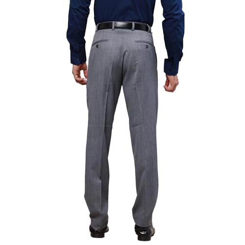 Image of Raymond Slim Fit Poly Viscose Blend Structure Pattern Flat Front Formal Trouser