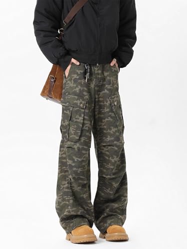 Men's Pants Workwear Camouflage Denim Loose Fit Retro High Street Spring Sport Trouser for Men4