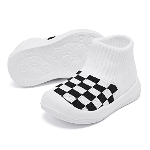 Image of Eashi Baby Boy Girl Non-Skid Indoor Infant Walking Shoes Breathable Warm Elastic Sock Shoes with Memory Sole Protect Toes Outdoor Sneakers