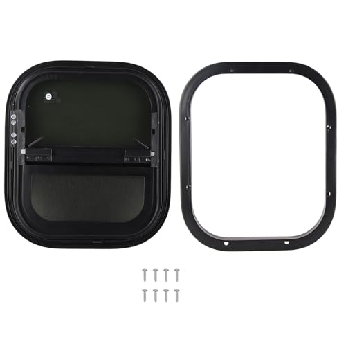 RV Window with Screen, Trailer Push Pull Window, Rounded Corner ...