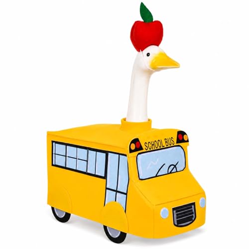 JcHrmers School Bus Porch Goose Outfits Back to School Lawn Goose Clothes Fits 23 Cement Plastic Goose Statue for School Classroom Outdoor Garden Yard Patio Art Decor