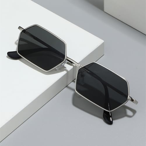 Small Punk Sunglasses Women Men Vintage Hexagon Metal Frame Luxury Female Uv4003