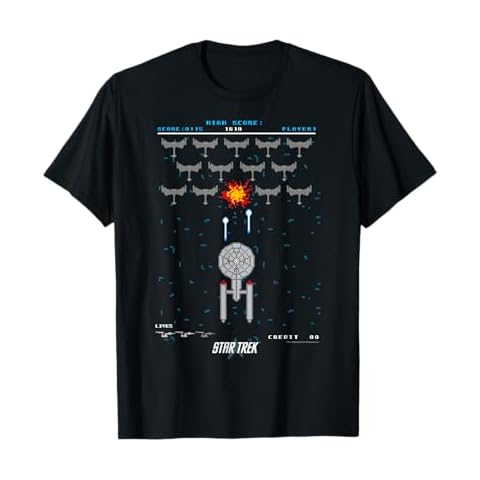 Star Trek: The Original Series Pixel Space Battle T-Shirt Cover