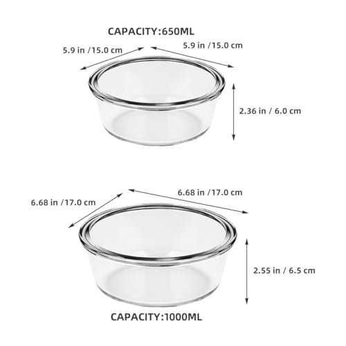 Bols en verre pour four résistant aux chocs thermiques | Solution de cuisson ronde antiadhésive - 3