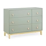 Delta Children babyGap Legacy 6 Drawer Dresser with Leather Pulls and Interlocking Drawers Greenguard Gold Certified, Sage Green w/Natural