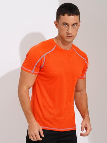 JEATHA Mens Rash Guard Shirts UPF 50+ Sun Protection T Shirt Short Sleeve Undershirt Quick Dry Muscle Tee Swimming Tops4