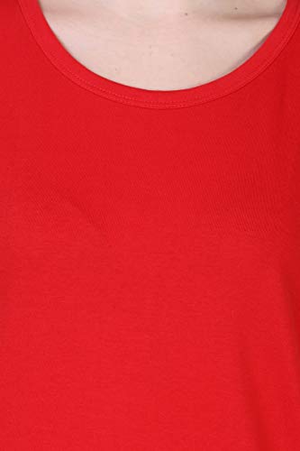 Image of FLEXIMAA Women's Cotton Plain Round Neck Half Sleeve T-Shirt