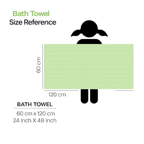 Image of DIVYAM Kids Bath Towel Set of 2, 425GSM Soft Microfiber Towels for Newborns, Toddlers & Kids, Absorbent & Quick Dry, 120 x 60 cm, Cute Bear Print, Lightweight & Travel Friendly