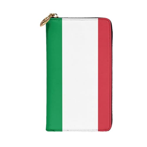 Italian flag Leather Long Wallet, 12 Credit Card Slots, 3 Cash Slots, Coin Compartment, Unisex2