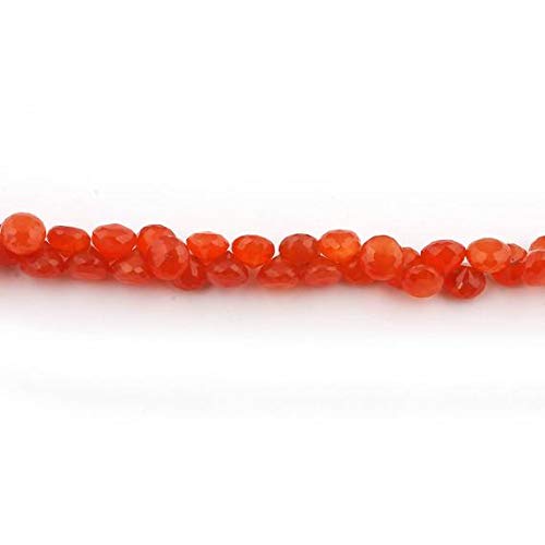 Cornelian Onion shape Beads perle cornaline orange 9mm briolette facettée fil 9 pouces