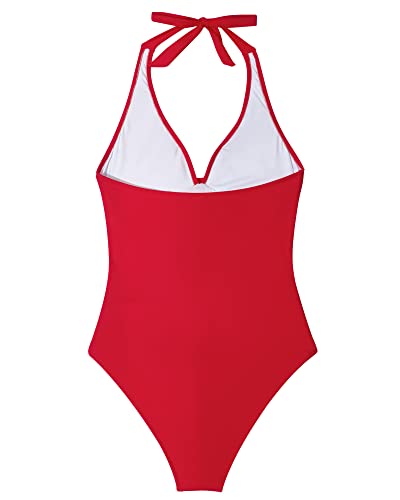 SUUKSESS Women Sexy Tummy Control One Piece Swimsuits Halter Push Up Bathing Suits - Image 6