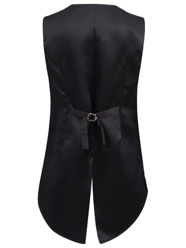 Kids Boys Sequin Swallowtail Vest Tuxedo Waistcoat Sparkly Dress Coat Sleeveless Tail Jacket Suit for Party2