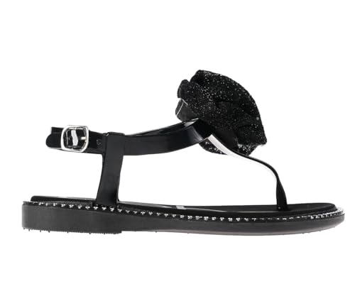 Image of bebe Girl's Flat Sandals - PCU Sandals with Flower, Bow, and Rhinestone Details for Toddler /Little Kid /Big Kid