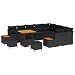 vidaXL Gartensofa-Set mit Kissen 12 pcs Schwarz, Moderne Garten- und Terrassensofas, langlebig, leicht, UV-beständig, vielseitige Möbel für draußen