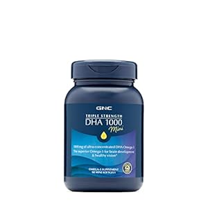GNC Triple Strength DHA 1000 Mini, 90 Mini Softgels, for Join, Skin, Eye, and Heart Health