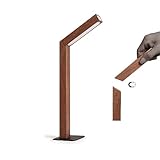 acmhnc lampada da tavolo led ricaricabile in legno, lampada da tavolo senza fili con batteria, touch dimmerabile 5000 k, lampade magnetica in legno girevole 180° e rimovibili, per lettura, lavoro,b