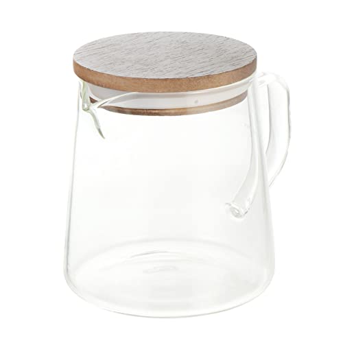 FAVOMOTO Jarra Cafetera Universal - Jarra De Vidrio para Bebidas Frías: Cafetera de Vidrio 300Ml Server de Vidrio Jarra Universal CóNica, Transparente