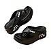 Women's Versatile and Fashionable Flip-flops, Soft Soles Cute Bear Patterns, Casual Comfortable Breathable Non-slip Slippers, Beach Home Sandals, Suitable for Indoor and Outdoor Wear Walking Shoes (6.5,Black)