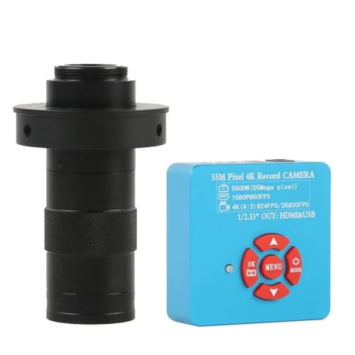 顕微鏡キット 4K 2K 1080P 48MP 55MP HDMI USB 電子接眼レンズビデオ顕微鏡カメラ + 130X 調整可能なズーム C マウントレンズ 56 LED リングライト 顕微鏡レンズアダプター(55MP 2K 4K HDMI USB-0