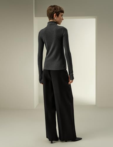 LilySilk Slim Fit Silk Cashmere Sweater for Women High Neck Soft Lightweight Long Sleeve Fall Winter Pullovers4